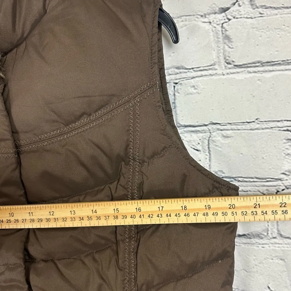 Brown Eddie Bauer Down Puffer Vest women’s size M petite - Image 4