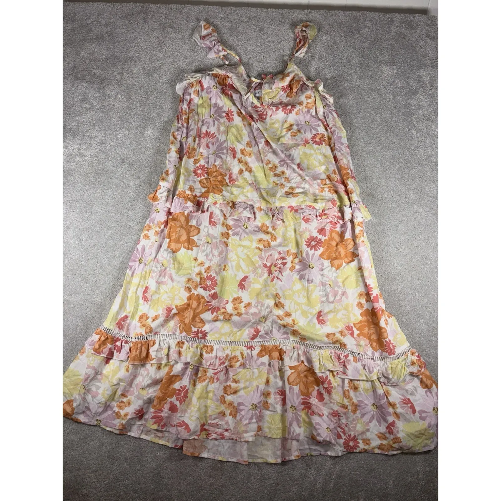 Petal & Pup Floral Print Ruffle Tiered Maxi Dress US size‎ 4 pockets - Image 6