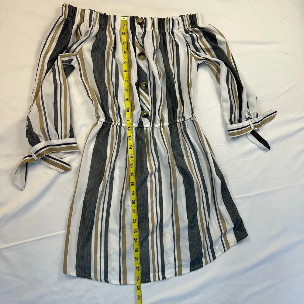 Blush Long Sleeve Striped Dress, Size: Small - Image 7