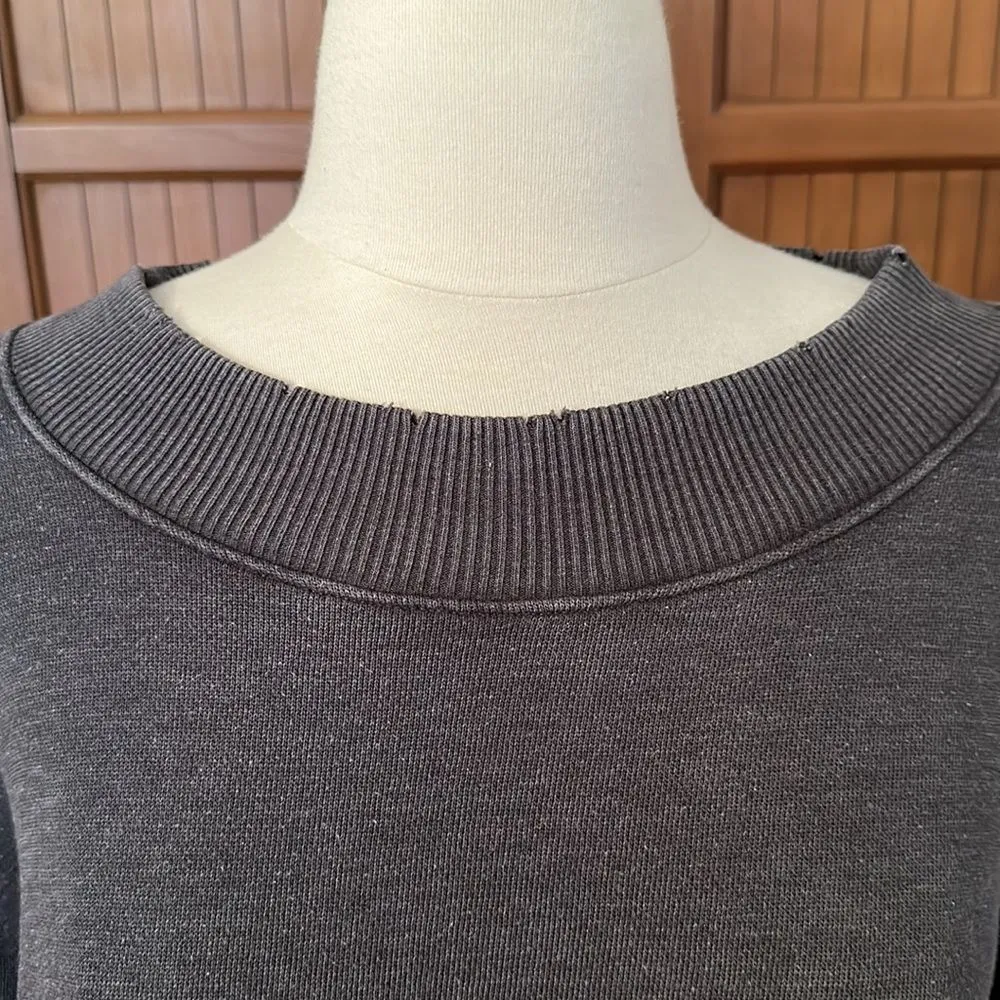 Aerie Distressed Cropped Sweatshirt, Size Medium - Image 2