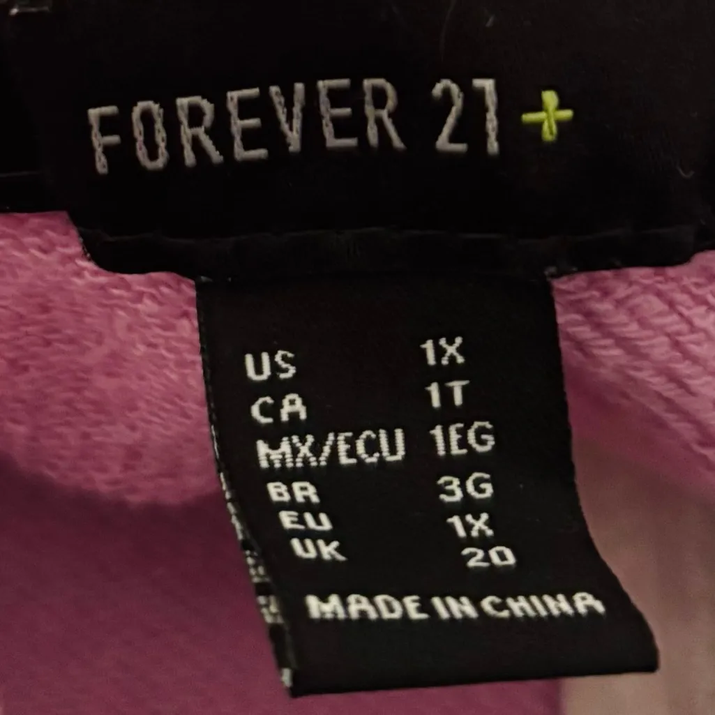 💥 Forever 21 Pink Cropped Zip-Up Hoodie - Image 3