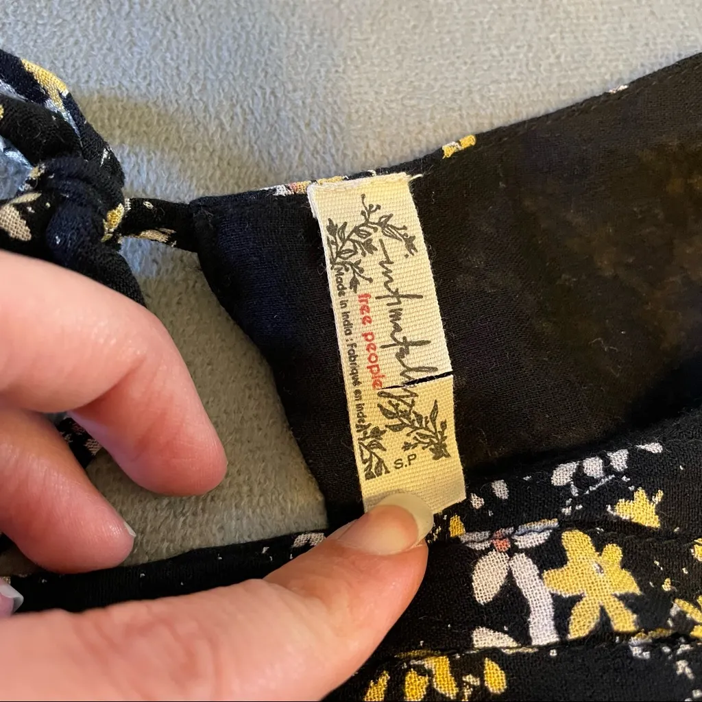 Intimately Free People Black Yellow Floral Bodysuit NWOT Size S - Image 4