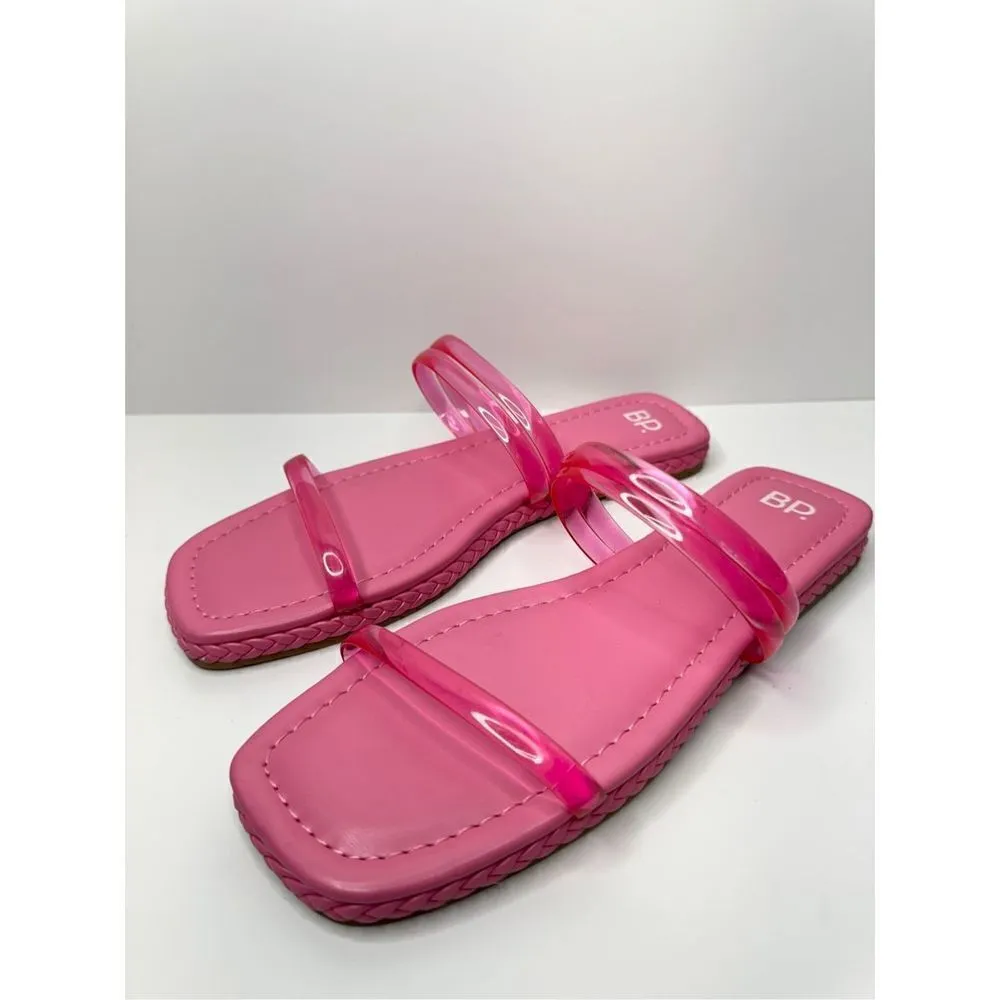 Nordstrom BP Viola Barbie Pink Braided Flat Slide Sandals Size 7.5 - Image 3