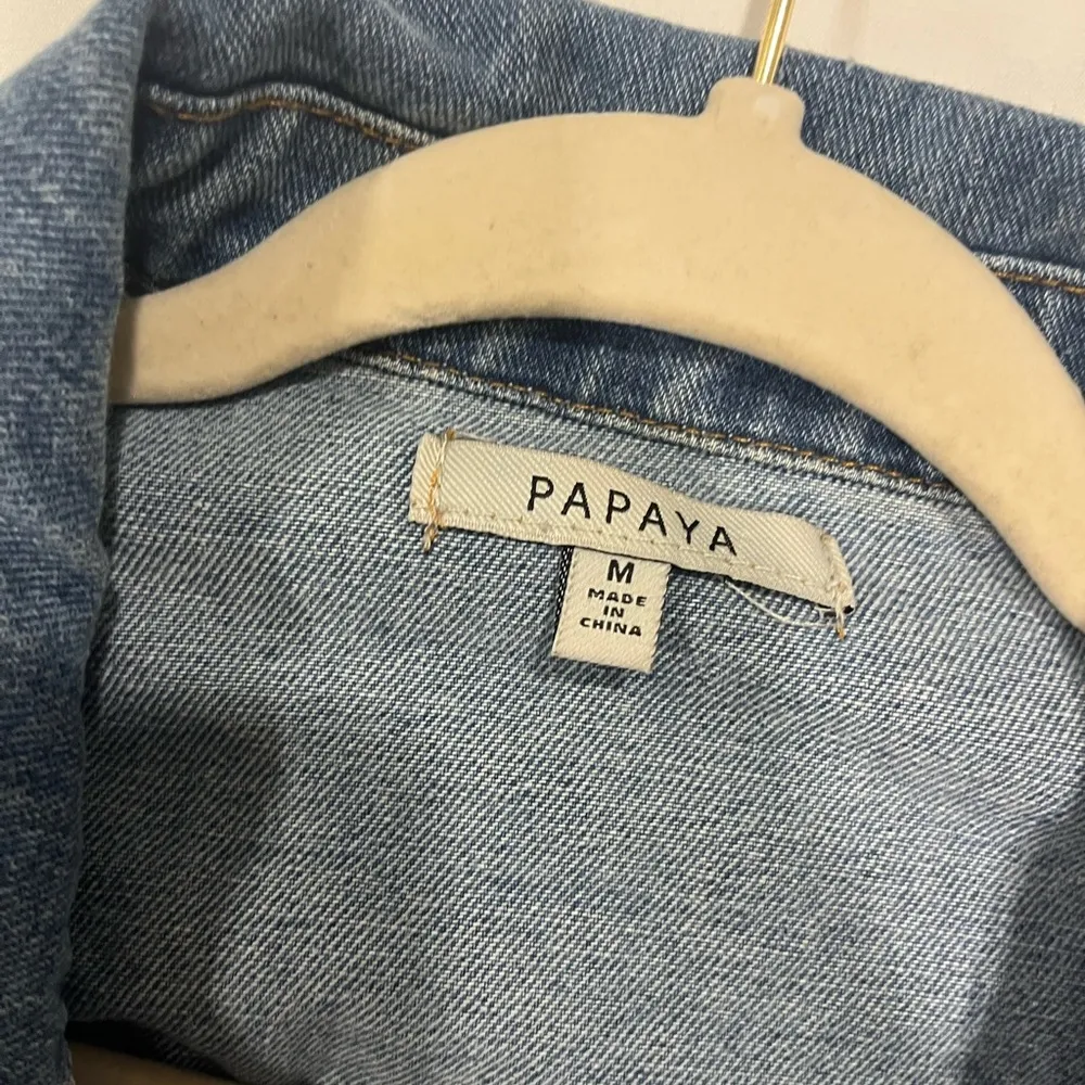 Papaya Cropped Denim Jean Jacket - Image 3