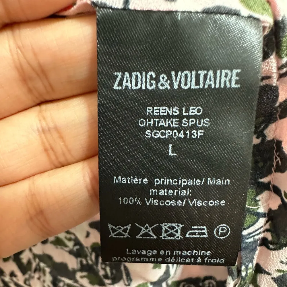 Zadig & Voltaire Dress Texas Disco Fever Skeletons Pink Black Red Ruffles L - Image 8