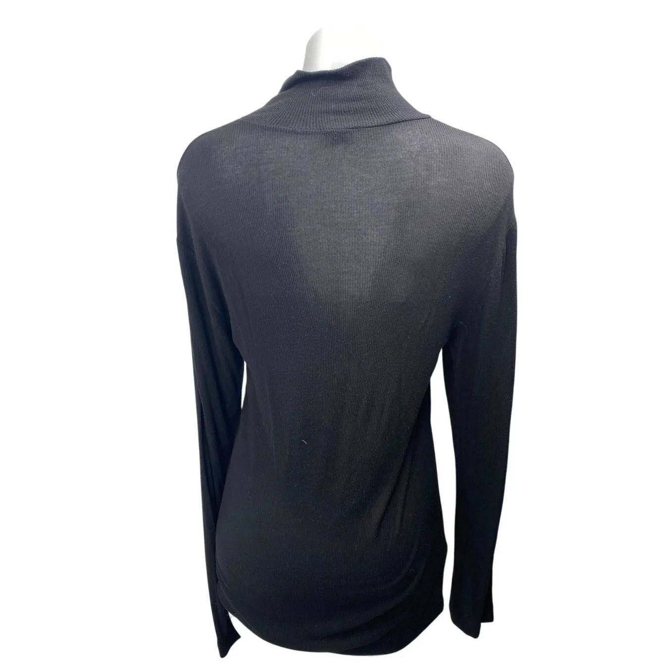 Aritzia Wilfred Women's Black Rib Knit Turleneck Long Sleeve Sweater Top Size L - Image 2