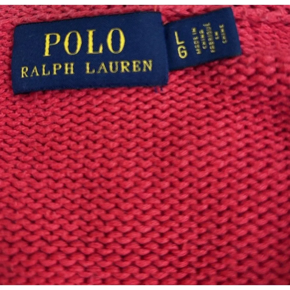 Polo Ralph Lauren Red Yacht Sailboat Palmtree Sweater Jumper Womens Large Preppy - Image 8