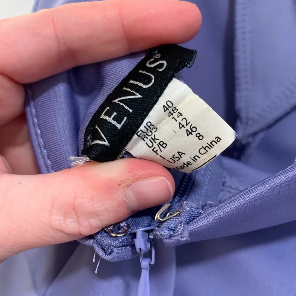 Venus | Lilac purple satin holter top dress size 8 - Image 2