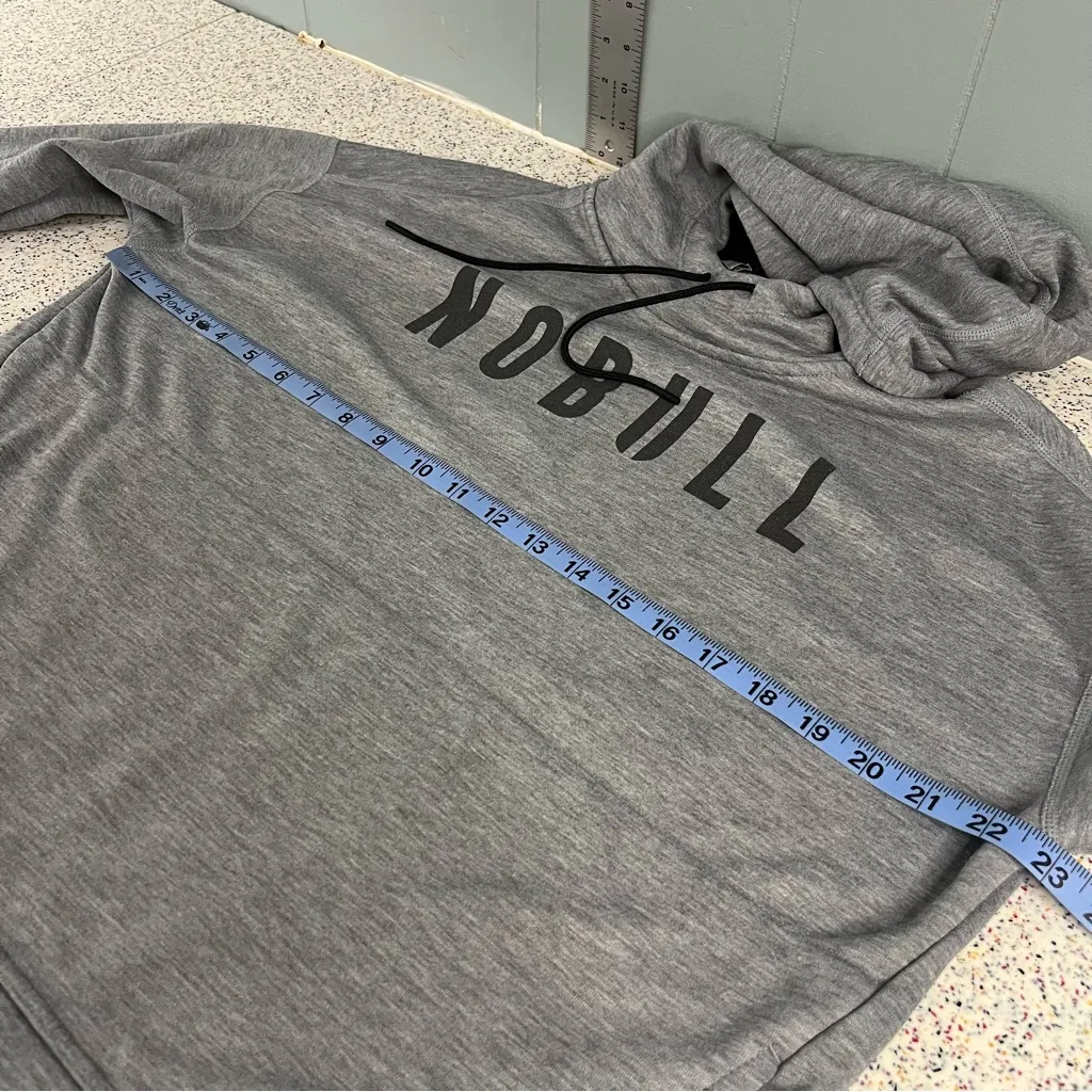 NOBULL Women’s Light Gray Hooded Sweatshirt Activewear Size M - Image 4