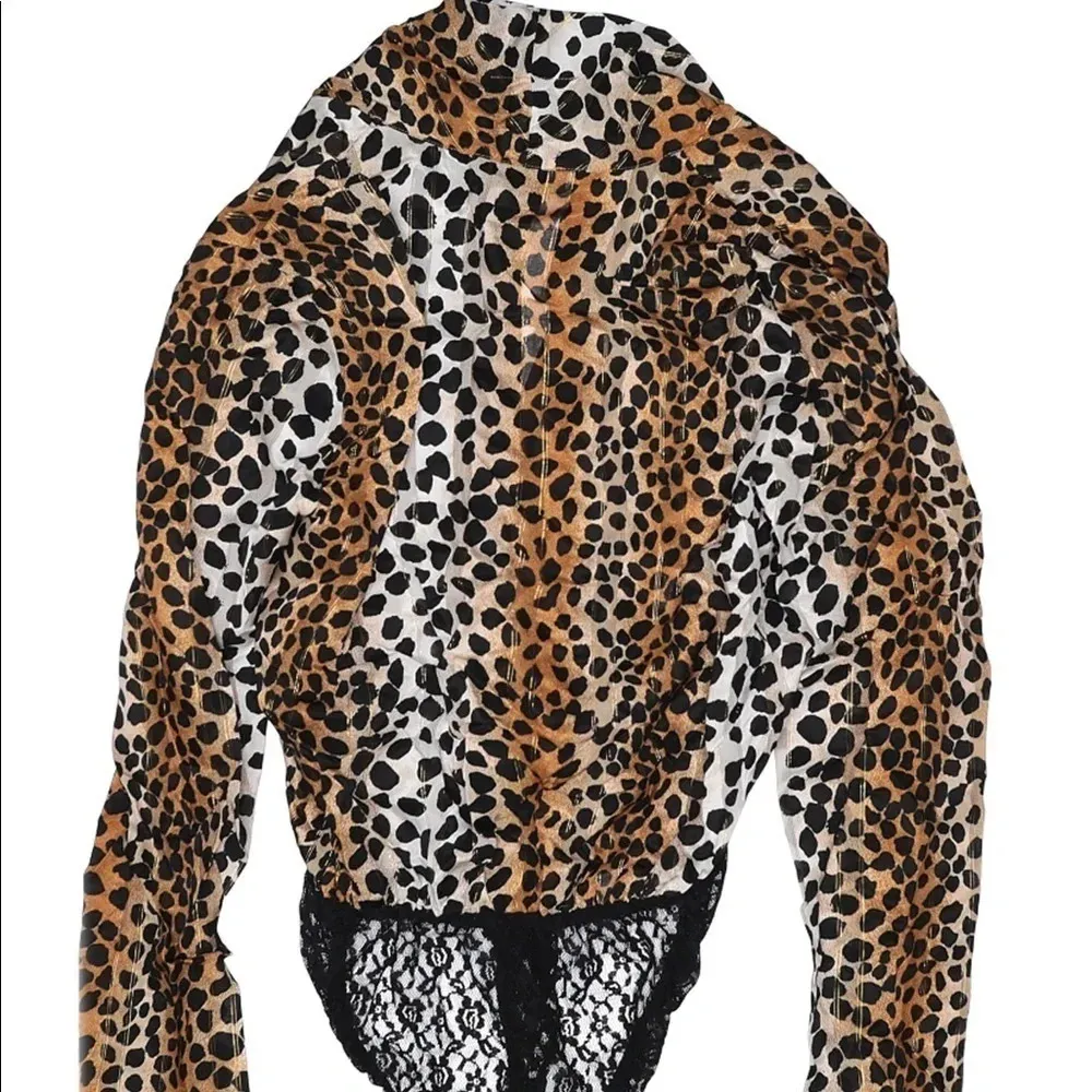 Rixo London Avril Leopard Silk Lace Bodysuit Top S Size XXS - Image 3