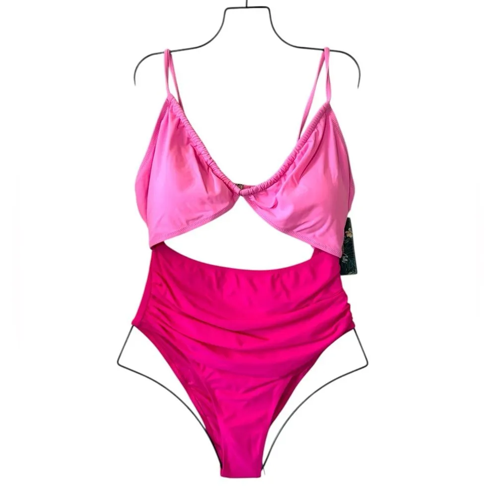 Blooming Jelly Womens One Piece Swimsuit Tummy Control Pink Magenta L NWT Size L - Image 2