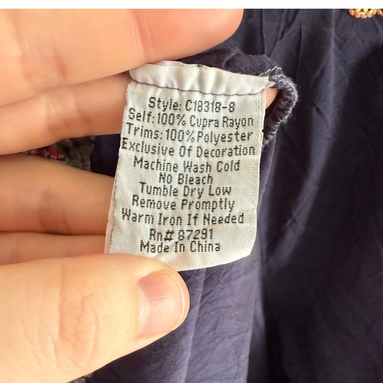 Johnny Was Women's Blue Kikumi Embroidered Light Weight Long Sleeve Tunic Sz XS - Image 8