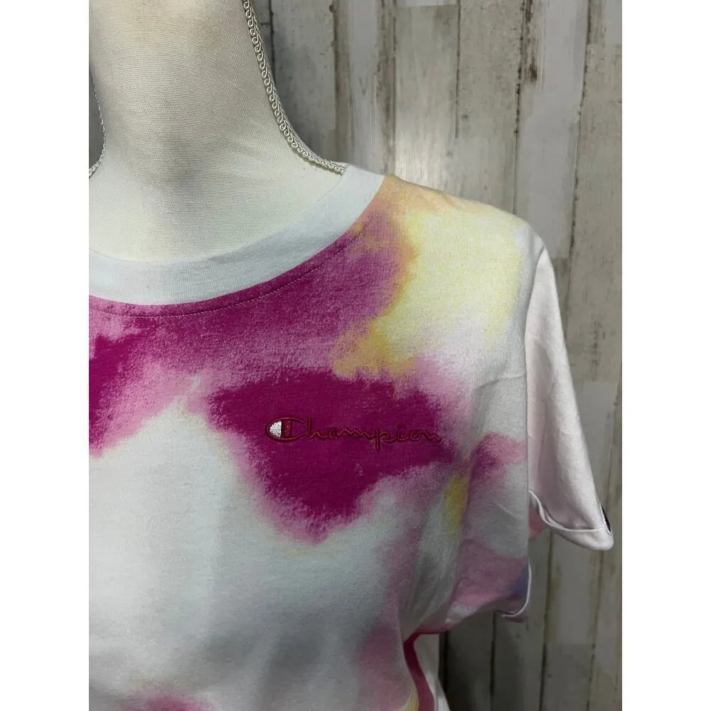 Champion Women's Tie-Dye T-Shirt Multicolor Size‎ Small Casual Crew Neck - Image 8