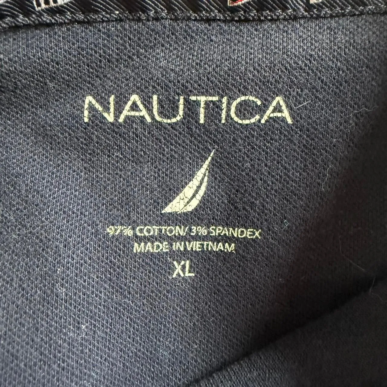 Vintage Nautica Navy Academia Preppy Long Sleeve Polo shirt with Elbow Patches - Image 4