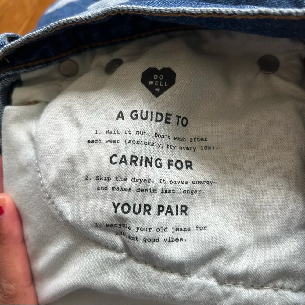 Madewell Blue and White Jean Shorts High-Waisted Frayed - Image 5