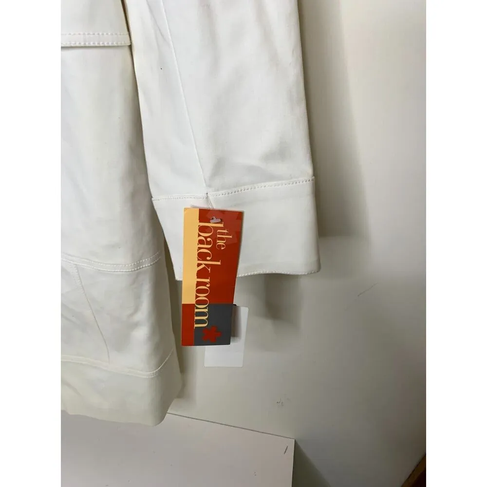 Magaschoni  Collection Womens Size 10 White Jacket Long Coat Patch Pockets - Image 4