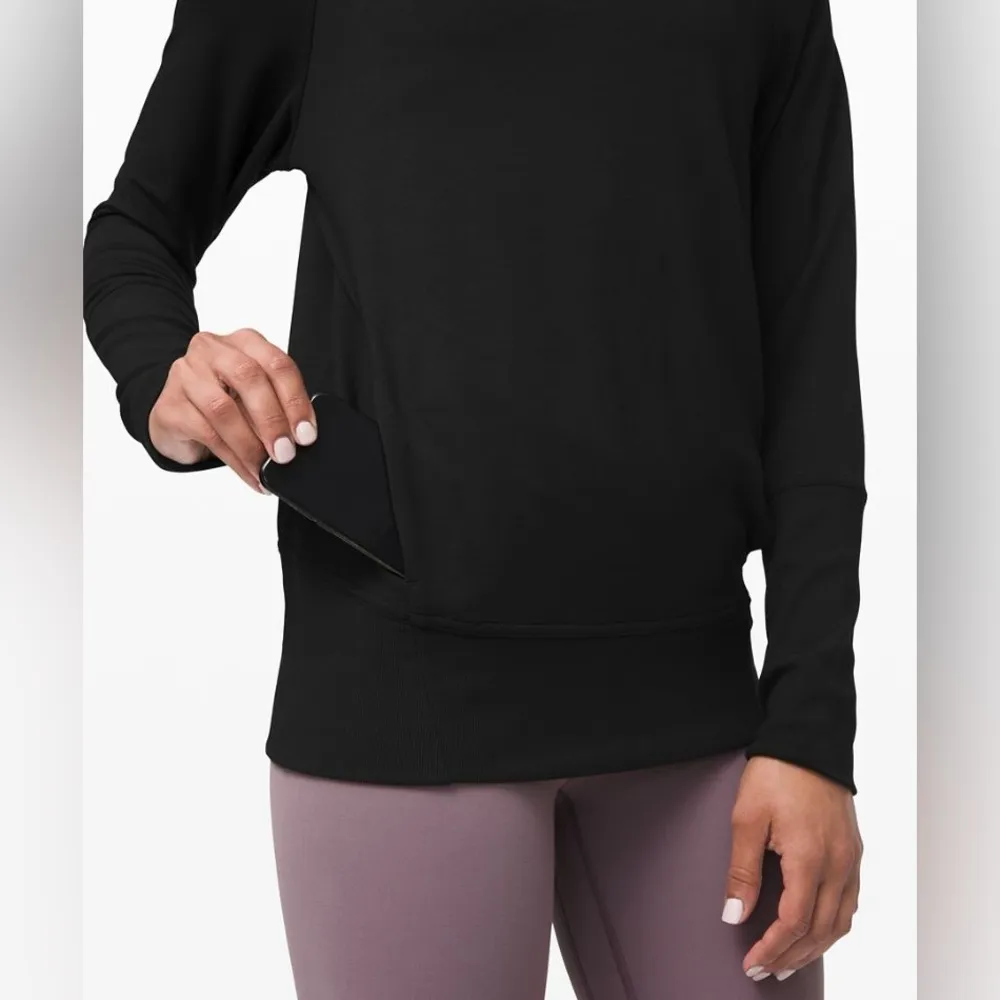 Lululemon‎ Black High Lines Pullover Sweatshirt With Pockets EUC Size 8 - Image 3
