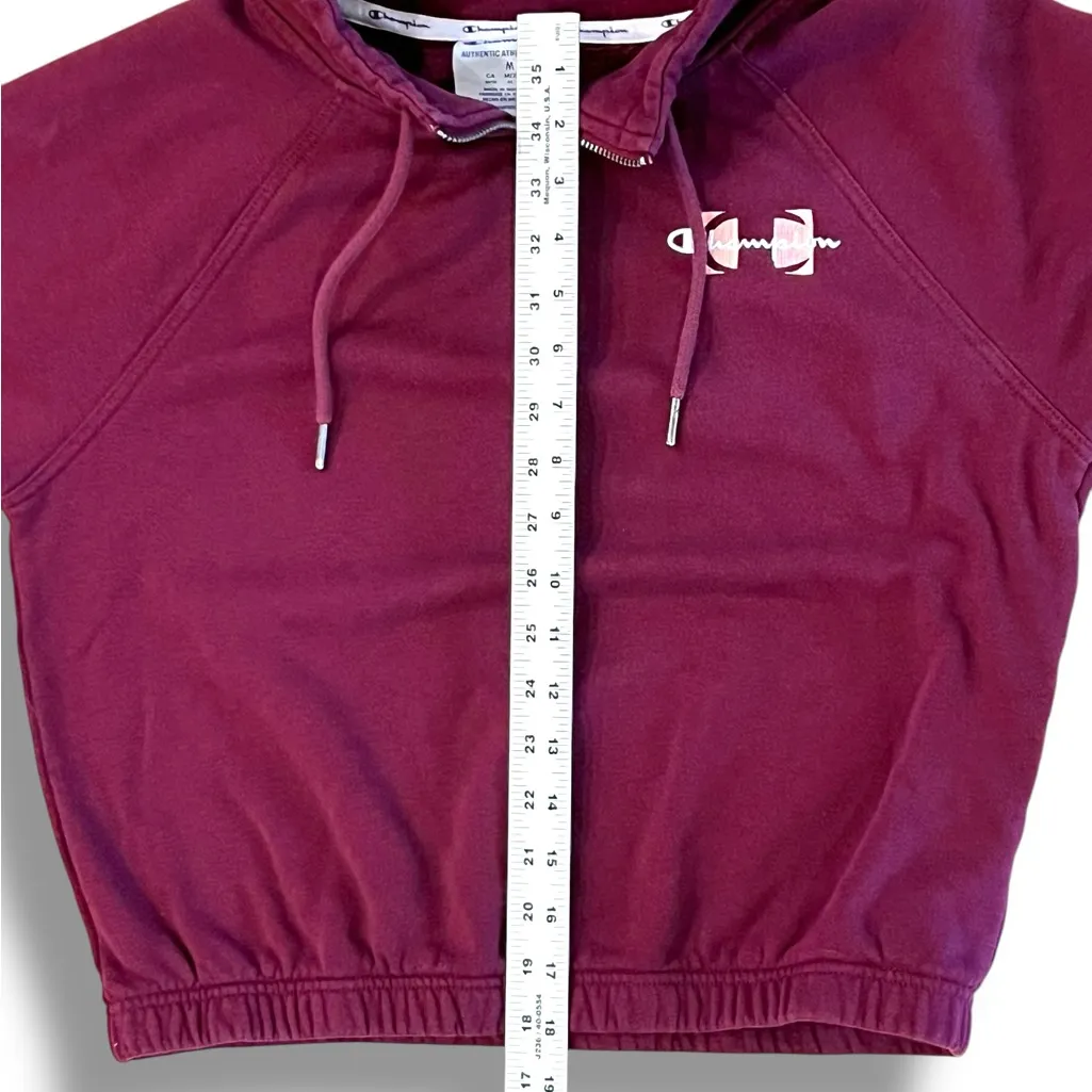 Champion Red Burgundy Cotton Pullover Sweater Women's Medium Mock Neck SOFT!! - Image 7