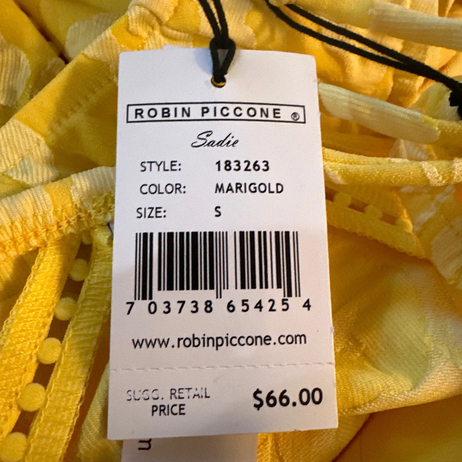 Robin Piccone women's Sadie marigold Bikini Bottom‎ Small NEW $66 - Image 9