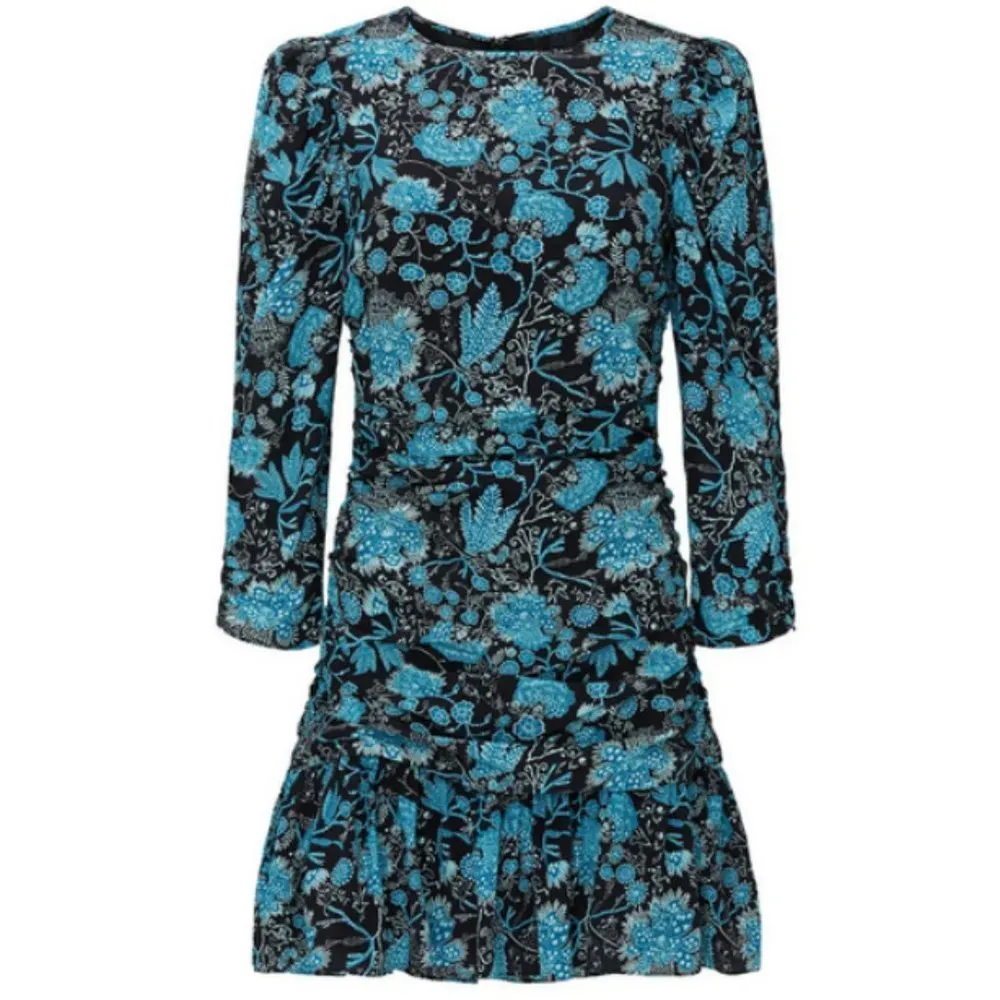 💕TANYA TAYLOR💕 Raven Dress ~ Paisley Floral Blue Print 6 NWOT Drop Waist Silk - Image 8