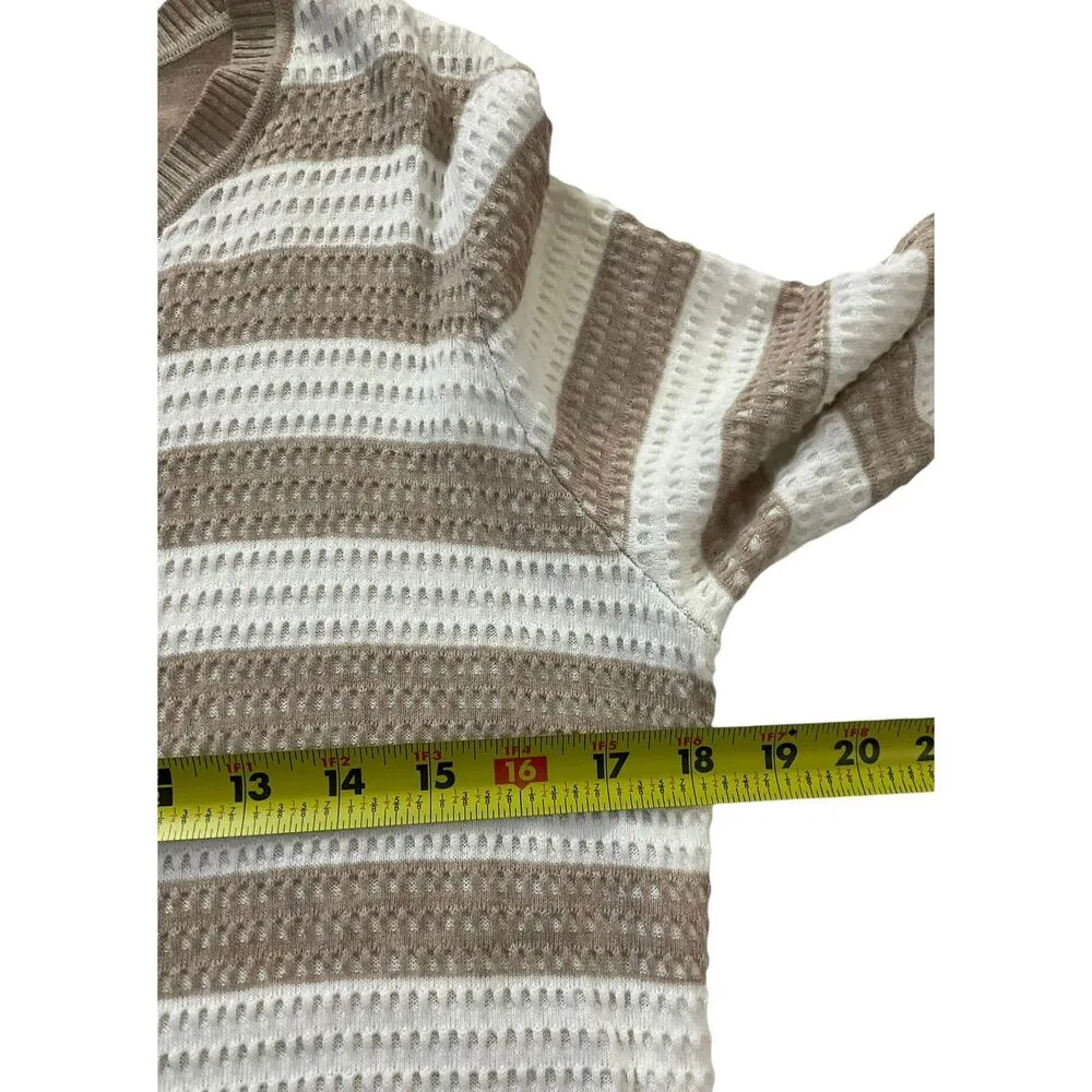 Calvin Klein Cream, Beige Knit Sweater Women Size Medium | 57-36 - Image 6