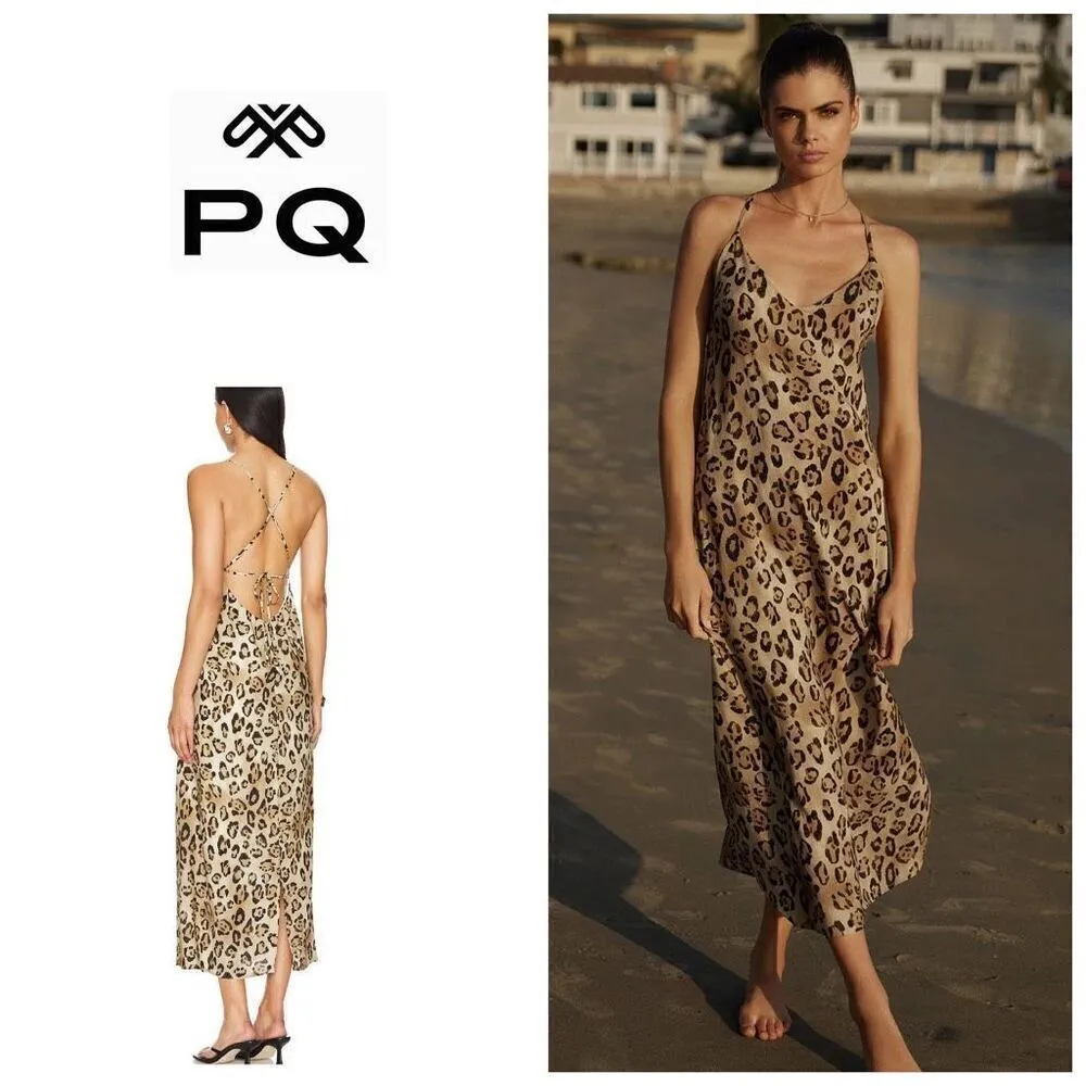 New. PQ leopard midi dress/coverup. XS/S. Retails 154 - Image 2