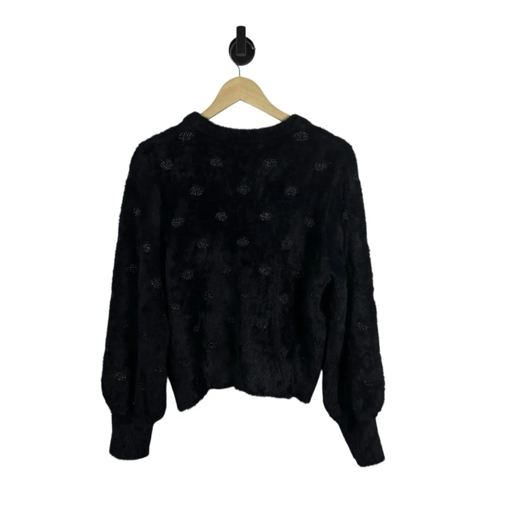 Marine Layer Women’s Arielle Crewneck Sweater Black/Metallic Funfetti Size XL - Image 12