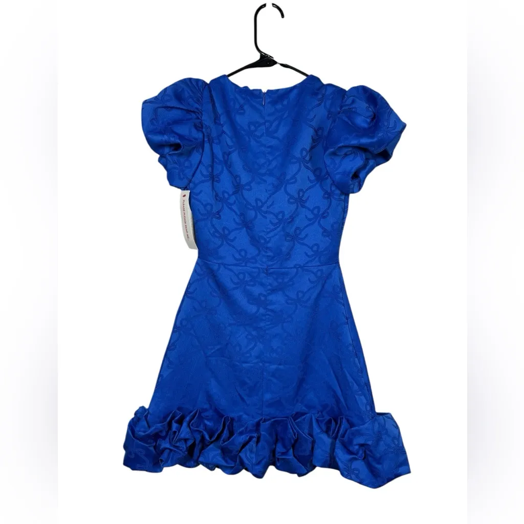NWT Sister Jane Puff Sleeve Bubble Hem Mini Dress Size XS Blue - Image 6
