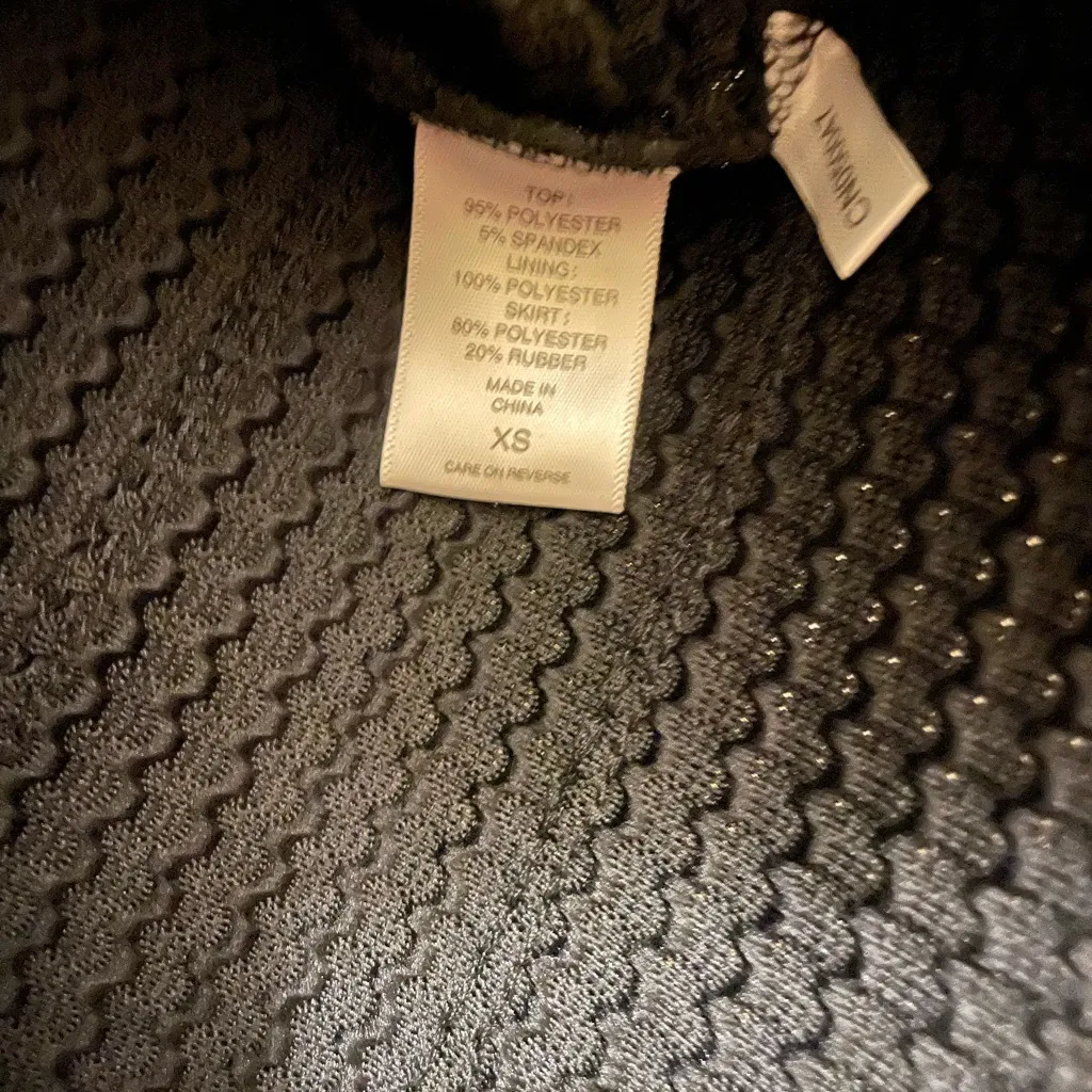 New York & Company Strapless A Line Black Floral Print Textured Pleated Women XS - Image 8