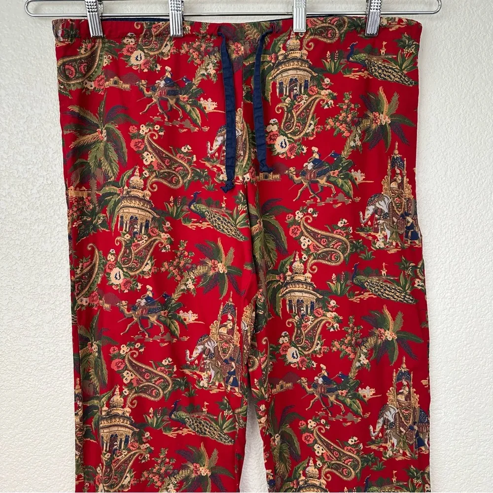 Pottery Barn Rare Red Chinoiserie Elephant Camel Pajama Set, Size Large - Image 8