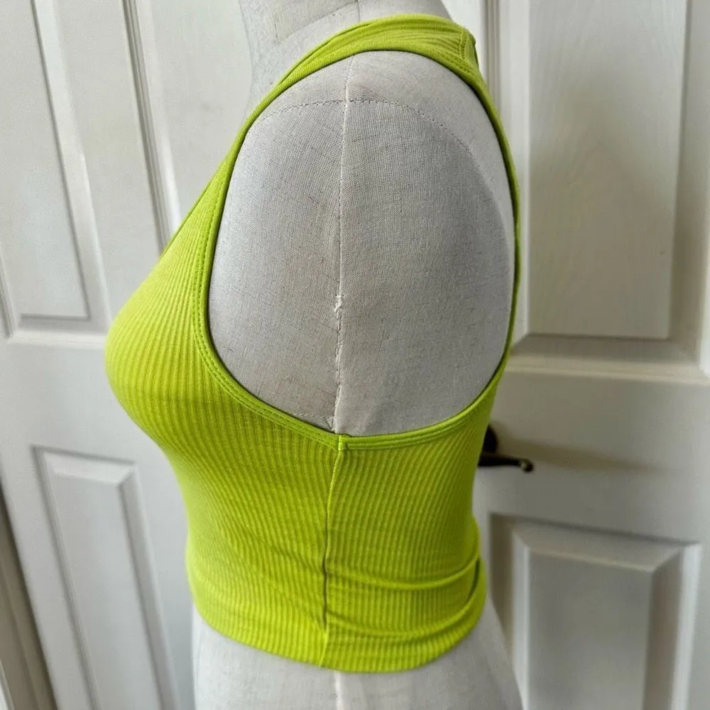 Zara lime green neon cropped tank top - Image 2