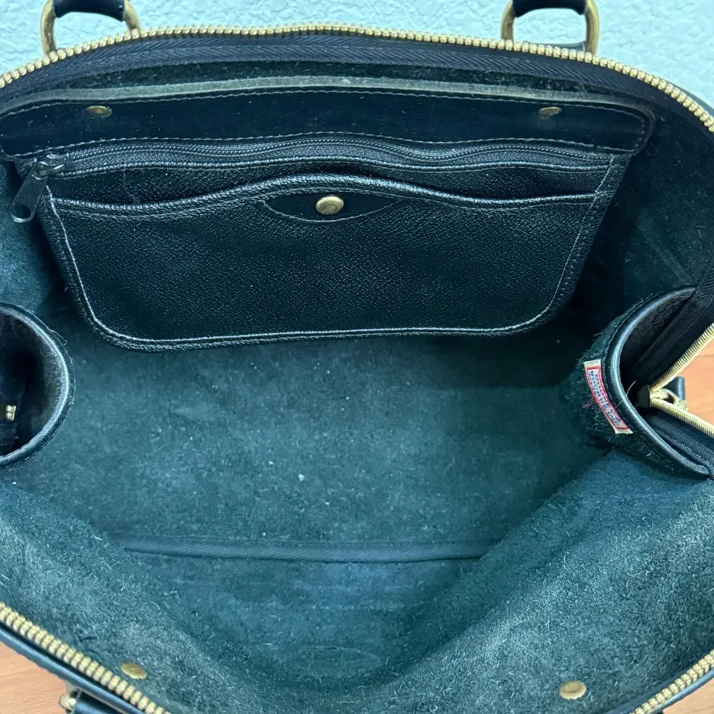 Vintage DOONEY & BOURKE Black Leather Dome Satchel Purse Bag - Image 11