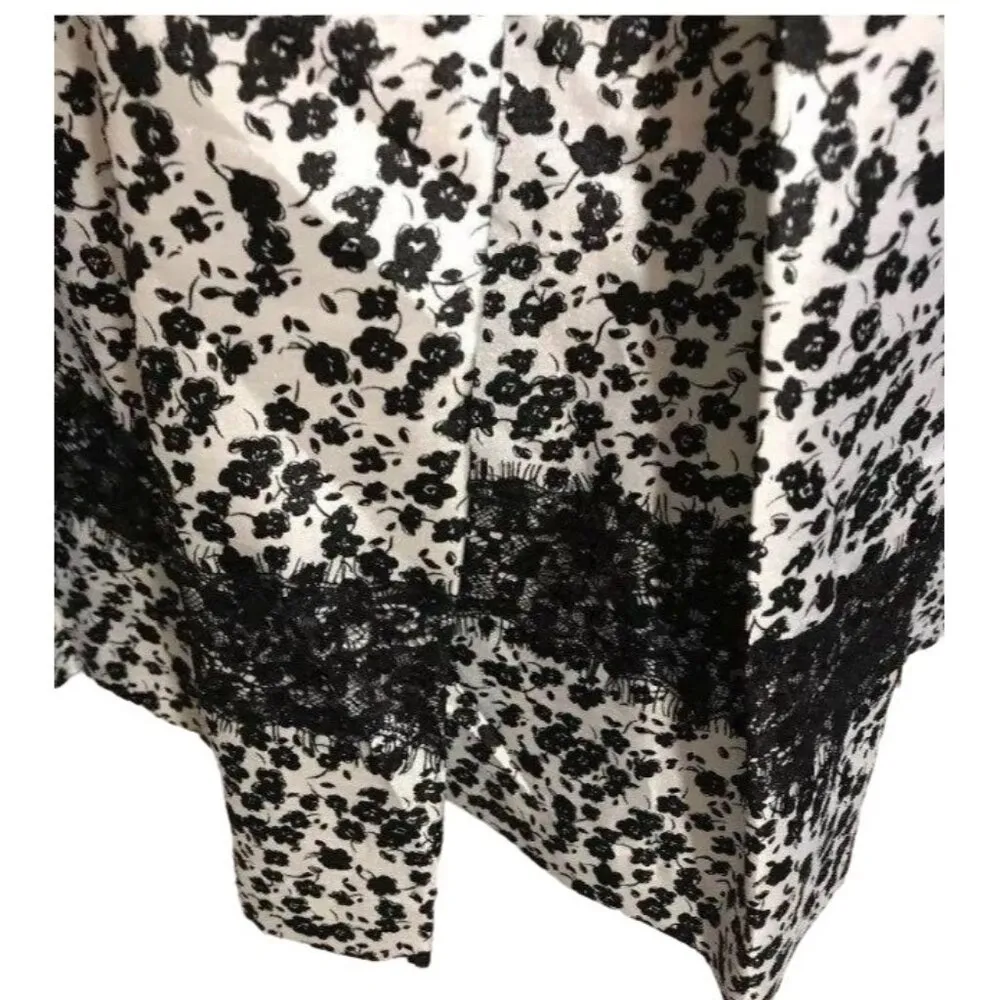 Danny And Nicole Dress Womens 6 Used Black Ivory Lined Sleeveless - Image 6