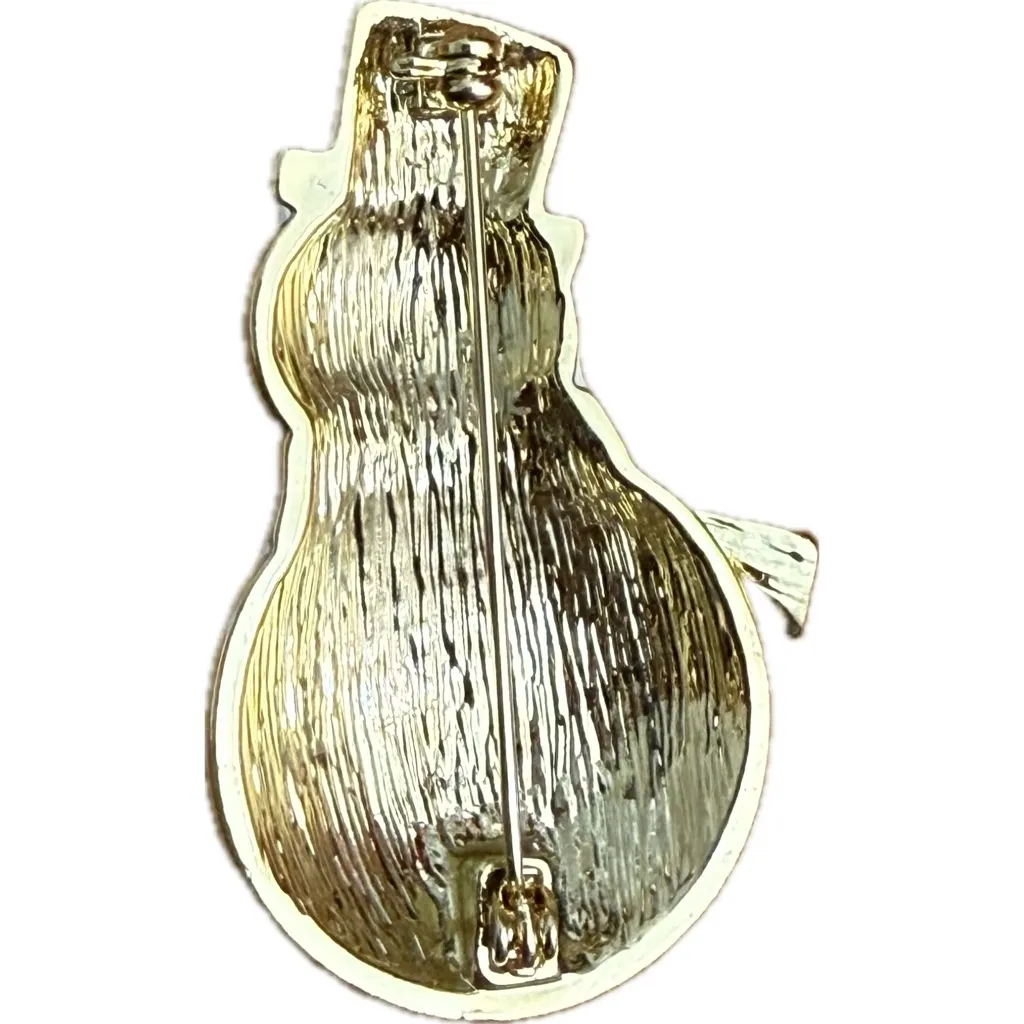 Festive Snowman Brooch with Red Scarf‎ White - Image 2