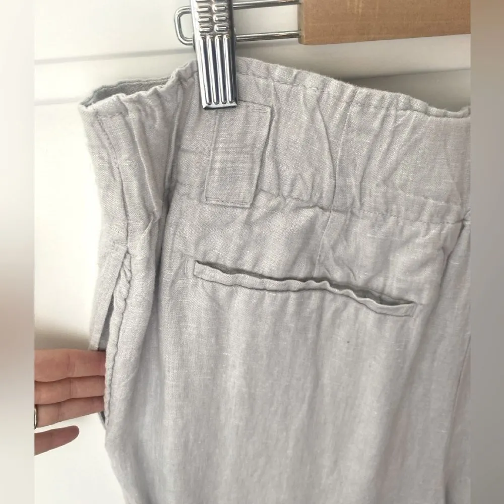 Chico’s Linen Crop Pants Women’s 16 Gray Stretch Waist Relaxed Coastal Lagenlook - Image 8