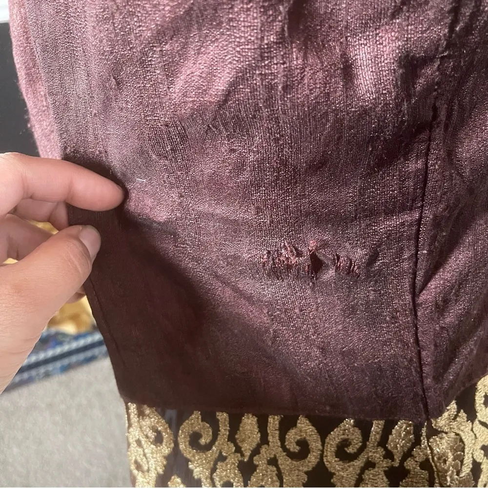 Pakistani Indian Bollywood Cape style Kurta with Skirt and Duppata Brown & gold Size undefined - Image 7