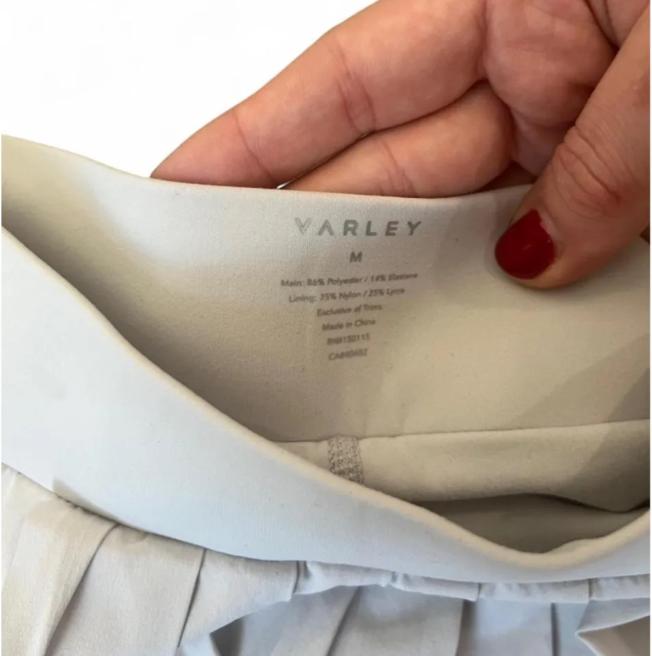 Varley Melody Pleated Mid-Rise Tennis Skort Skirt Microchip Medium - Image 6