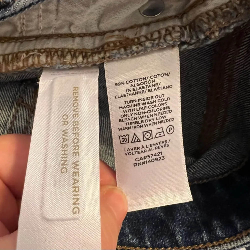 Loft Denim Frayed Skirt Cut Off Medium Wash 4 - Image 11