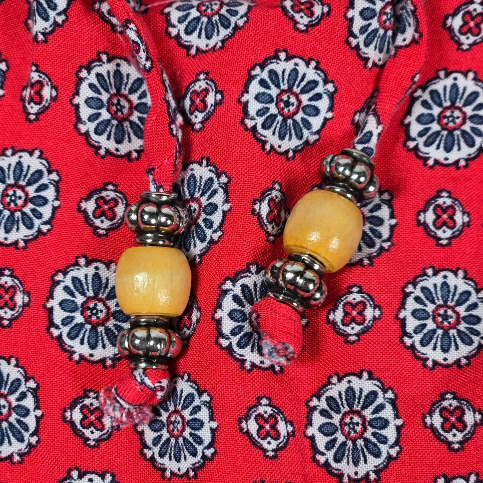 Bebop Red Floral Print Strapless Maxi Dress Drawstring‎ Waist Bohemian Beach - Image 6