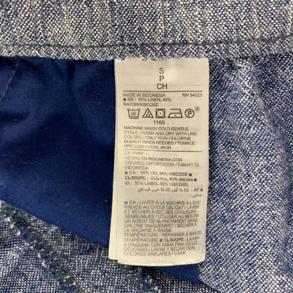 Old Navy Blue Chambray Linen Blend Pull On Shorts XS - Image 3