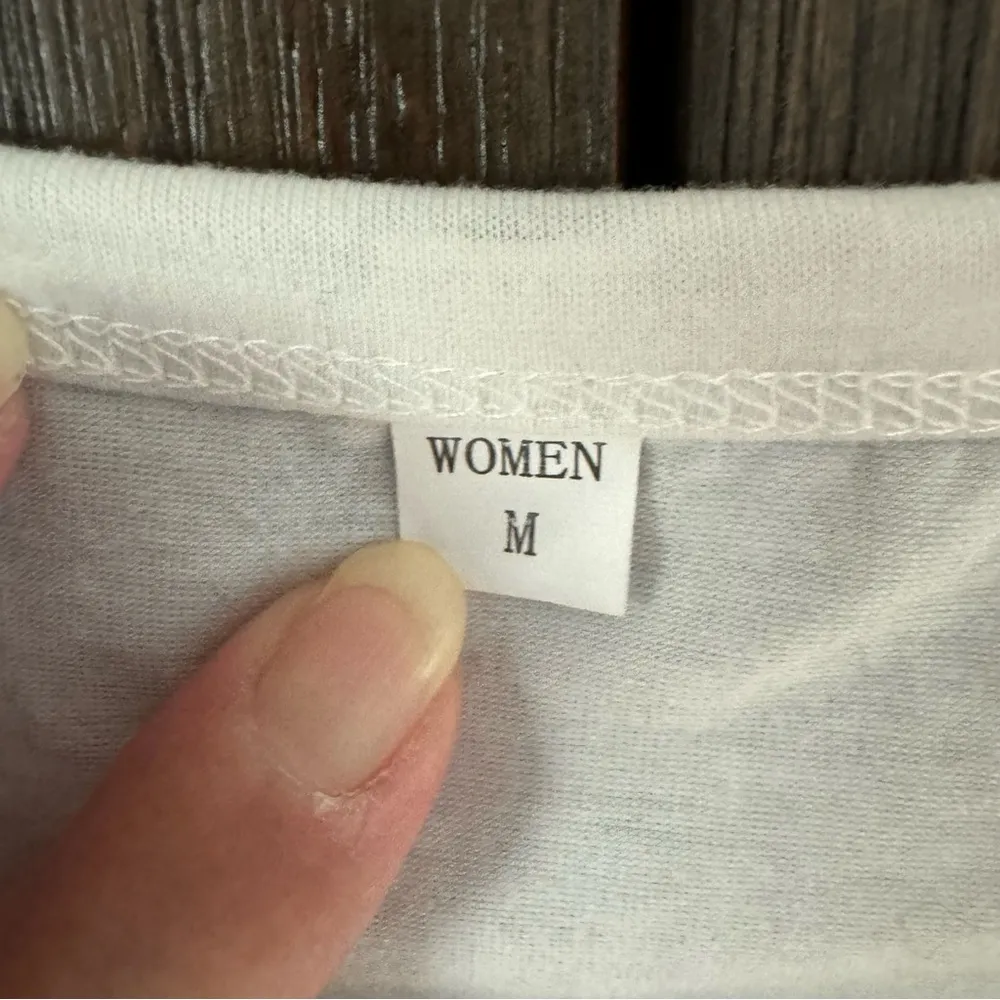 Merry Christmas Reindeer White Top Size M - Image 3