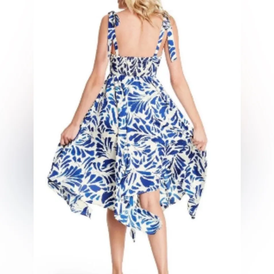 Alexis x‎ Target Women’s XS Sleeveless Elegant Floral Midi Cocktail Blue Dress - Image 2