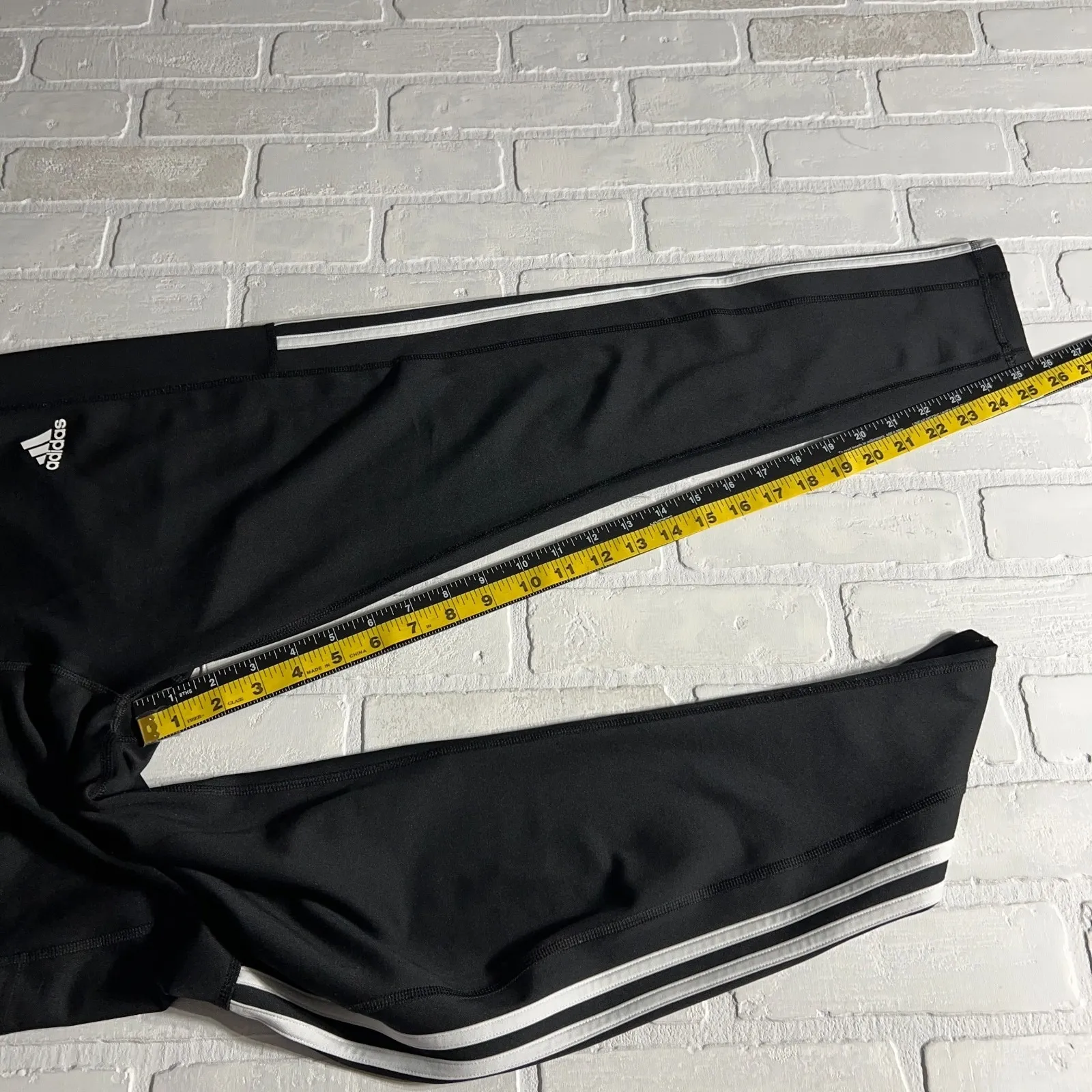 Adidas Aeroready Leggings Womens XL Black High Rise 3 Stripe Athletic Athleisure - Image 11