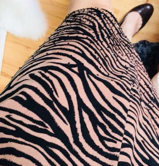 Tiger Animal Print Faux Suede Skirt - Image 3