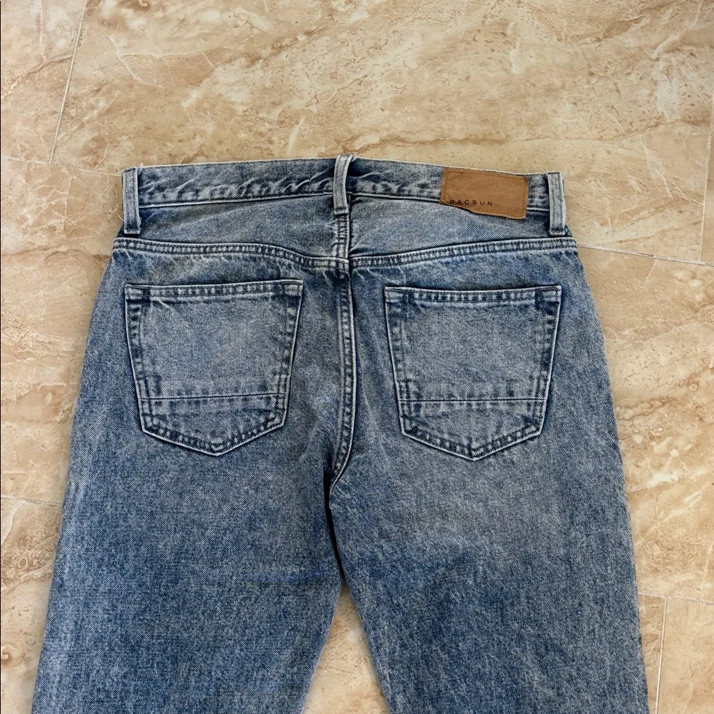 Pacsun vintage loose button fly jeans raw hem size 28 - Image 4