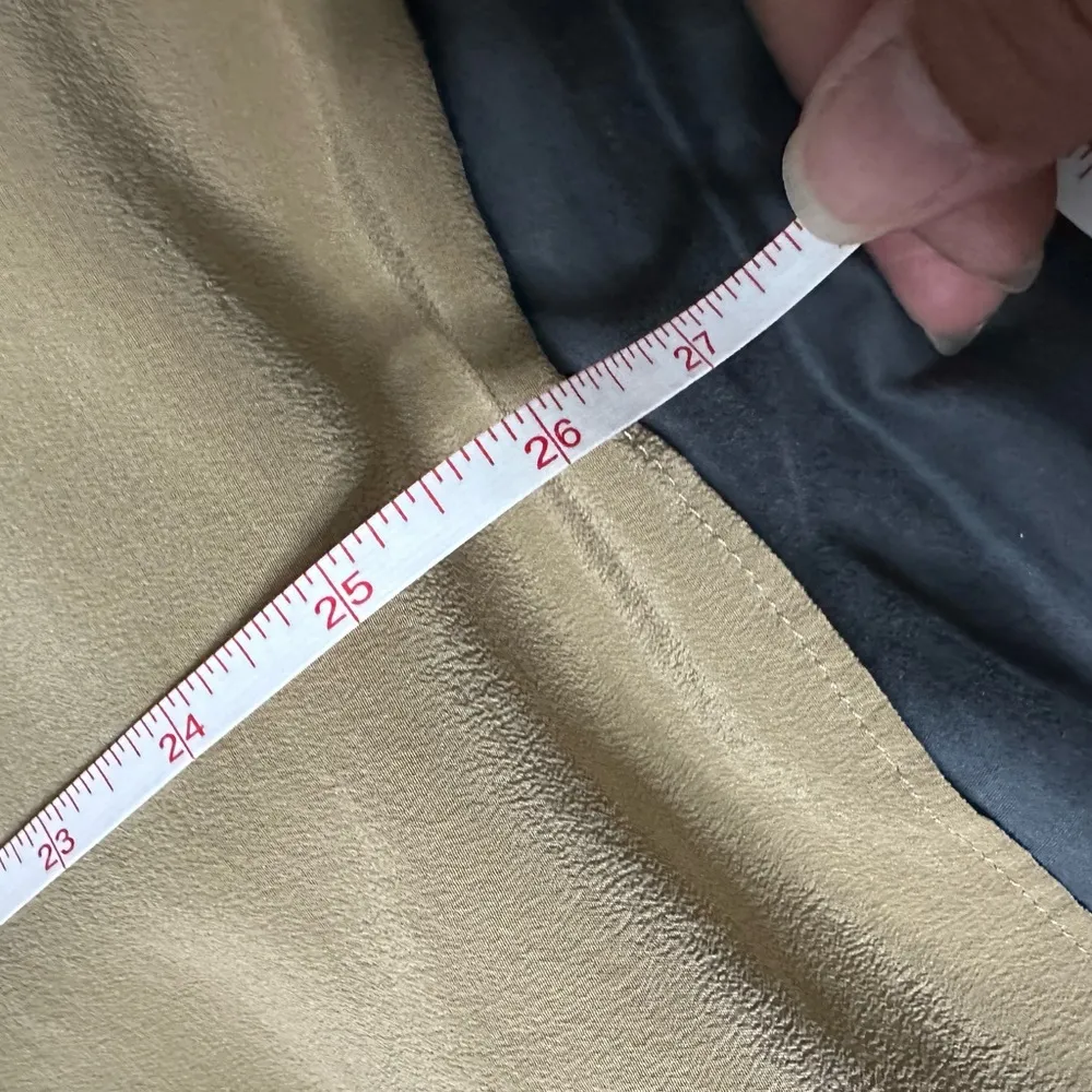 Lafayette 148 New York Tan Silk Long Sleeve Blouse Top Size XL - Image 12