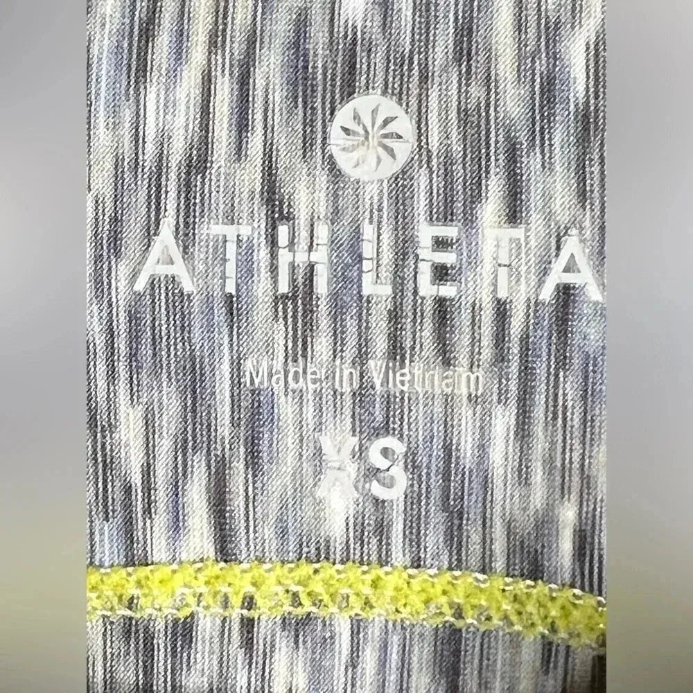 Athleta Mendoza 1/2 Zip Running Shirt Thumb Holes Space Dye Gray/Blue Sz XSmall - Image 7