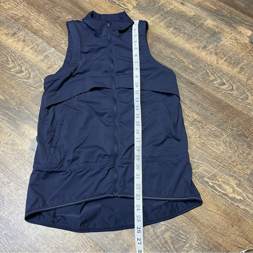 Lululemon Kicking Asphalt Vest Navy Blue Full-Zip Lightweight Womens Size 4 - Image 4