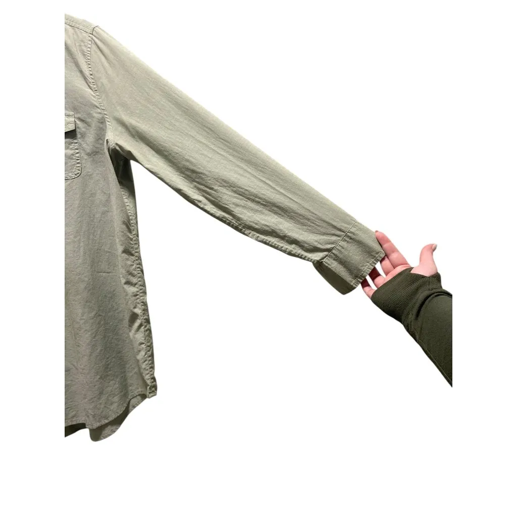 J.Crew Popover Top Olive Green Size L - Image 8