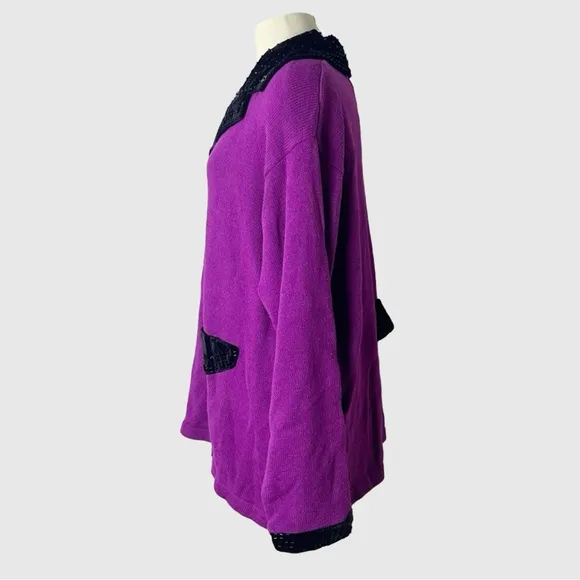 Storybook Knits New Treasures Purple Beaded Velvet Cardigan 3X Glam Night Out - Image 7